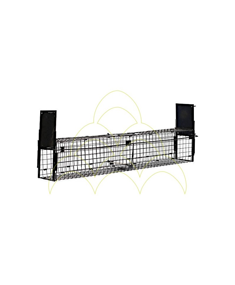 Cage Trap - 2 Entrances - 105cm: With doors open Cage Trap - 2 Entrances - 105cm: With doors open