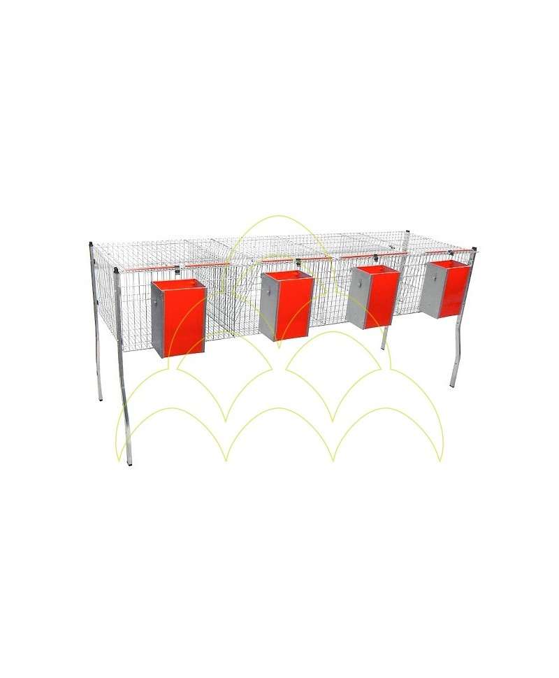 Cage - 4 Compartments/ 1 Level - For Rabbits Cage - 4 Compartments/ 1 Level - For Rabbits