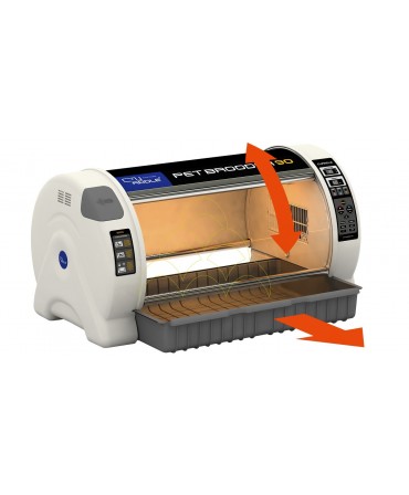 PACK - CURADLE PET Brooder 90 Neb + Oxygen Concentrator: Rotatable sliding door and
drawer-separated tray
