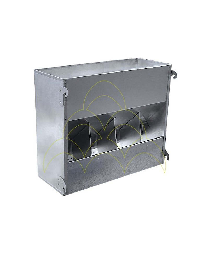 Feeder - 4 Compartments - 7,2kg - Without Lid - Galvanized Feeder - 4 Compartments - 7,2kg - Without Lid - Galvanized