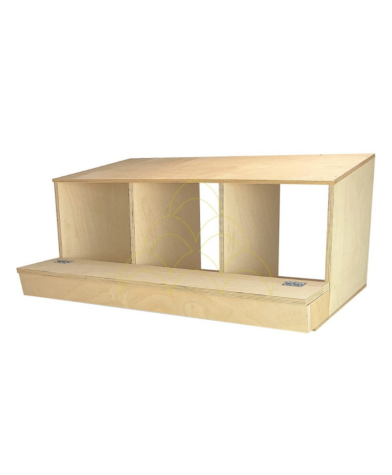 Ninho Com Recolha de Ovos - Madeira - Interior - 3 Divisórias Ninho Com Recolha de Ovos - Madeira - Interior - 3 Divisórias