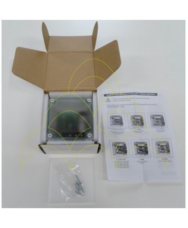 Componentes do KIT - Abertura de Porta Automática ECO - Para Galinheiros: embalagem da caixa do dispositivo electrónico