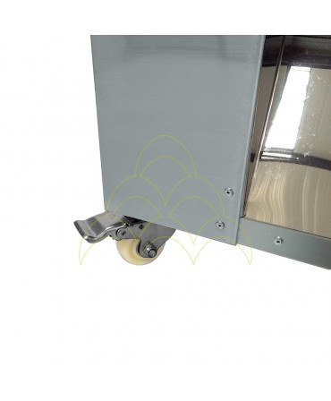 Wet Plucking Drum 50 Machine - 1500W - With Wheels: Wheel closeup