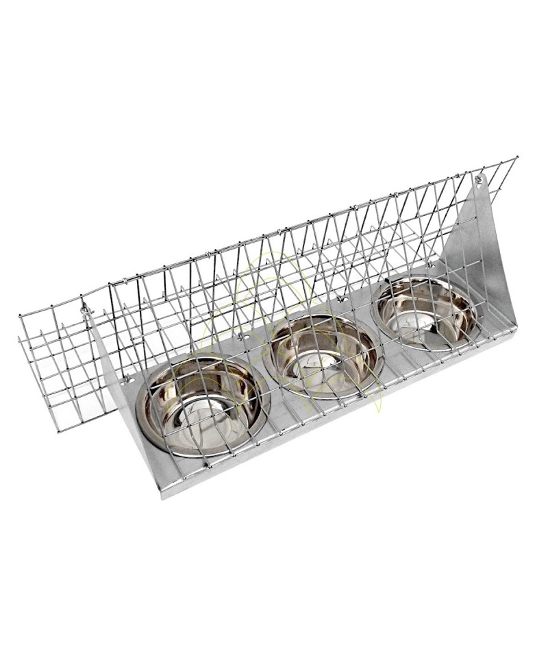 Parrots Stationary Feeder - Outside - 3 Sections Ø13cm - Galvanized