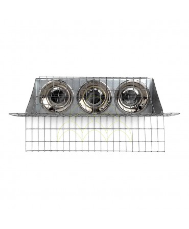 Parrots Stationary Feeder - Outside - 3 Sections Ø13cm - Galvanized: Top view