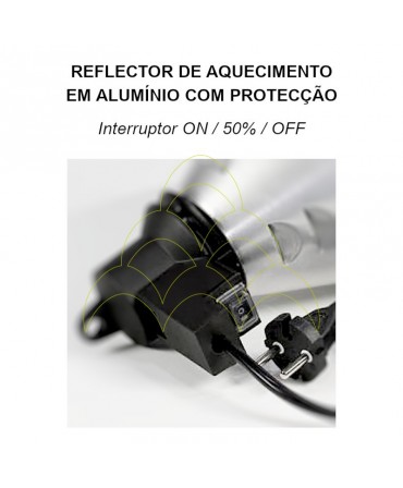 Aluminum Reflector Holder With Protector - With switch ON/50%/OFF: Switch close-up