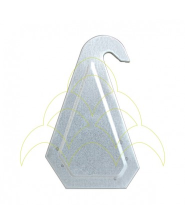 Rectangular Hanging Feeder - 100cm - Galvanized: Side view