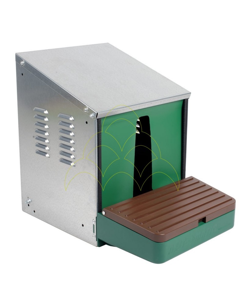 Ninho Galinhas com Cortina e Bandeja em Plástico - Interior - 1 Divisória - Zincado Ninho Galinhas com Cortina e Bandeja em Plástico - Interior - 1 Divisória - Zincado