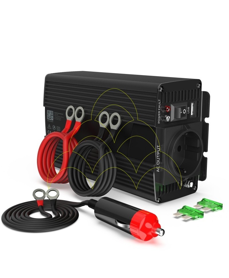 Power Inverter 12V-230V - 500W/1000W - Modified Sine Power Inverter 12V-230V - 500W/1000W - Modified Sine