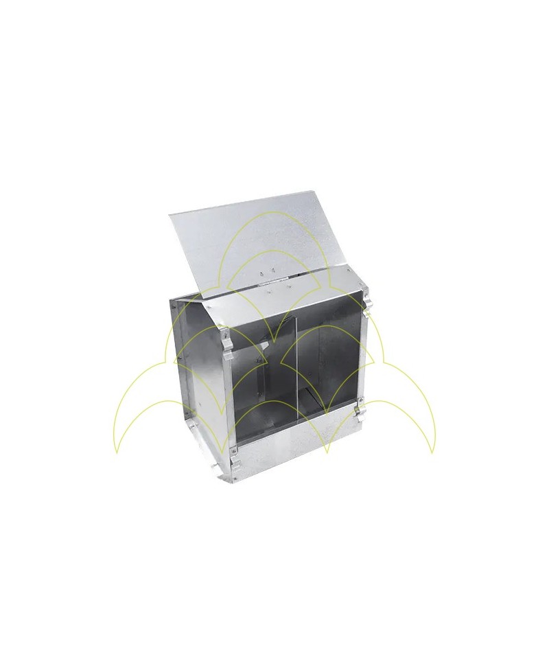 Feeder - 2 Compartments 1+1kg - With Lid - Galvanized