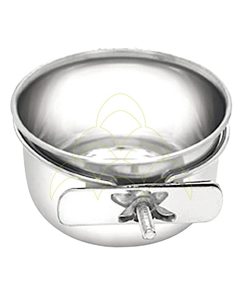 Comedouro Taça Inox - 0,6L / Ø12,5cm - Com Suporte