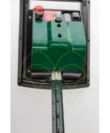 AKO Sun Power S 1000 - Mobile Compact Solar Unit: Back view; Post-mounted; AKO Sun Power S 1000 - Mobile Compact Solar Unit: Back view; Post-mounted;