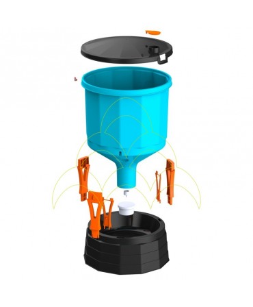 Drinker Silo - 35L - Translucent Plastic: Exploded view