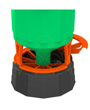 Feeder Silo - 35L - Translucent Plastic: Close-up of the anti-waste grid