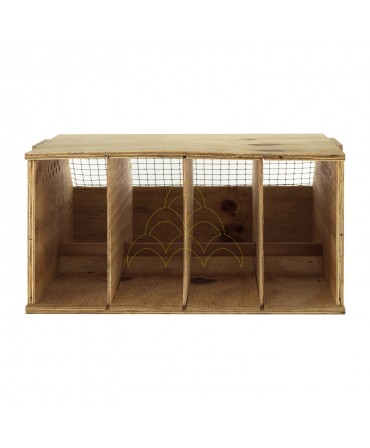 Transport Box - For 4 Birds - 4 Compartments: Interior; With divider and with perch