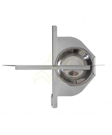 Dogs Rotating Drinker - 1 Section Ø21cm - Galvanized: Top view with bowl turned 90° Dogs Rotating Drinker - 1 Section Ø21cm - Galvanized: Top view with bowl turned 90°