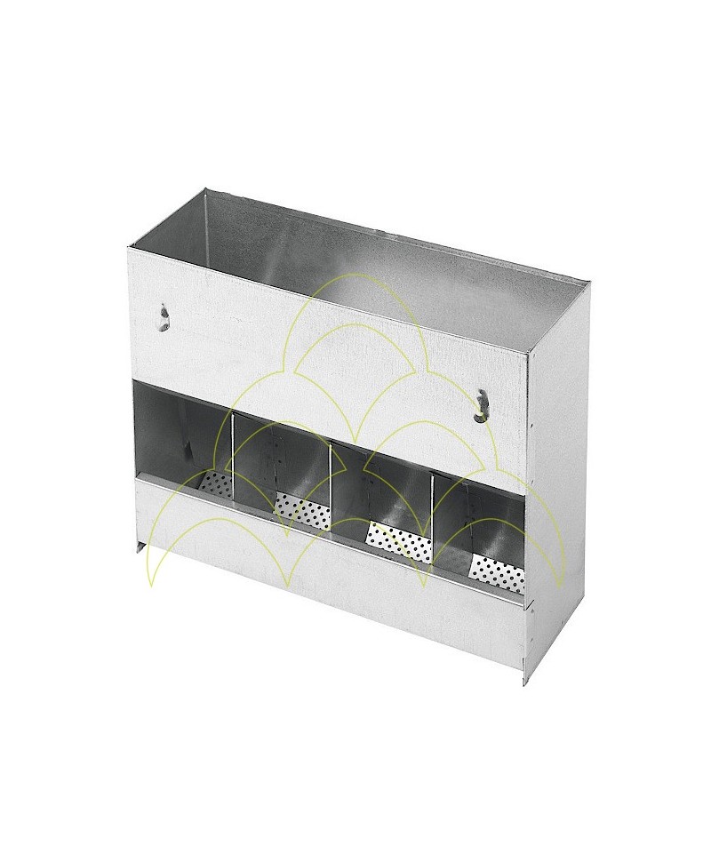 Comedouro - 4 Compartimentos - 6kg - Sem Tampa - Galvanizado Comedouro - 4 Compartimentos - 6kg - Sem Tampa - Galvanizado