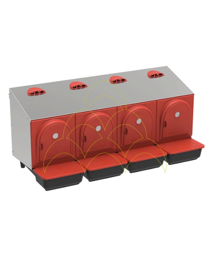 Ninho Galinhas com Bandeja em Plástico - Exterior - 4 Divisórias - Galvanizado Ninho Galinhas com Bandeja em Plástico - Exterior - 4 Divisórias - Galvanizado