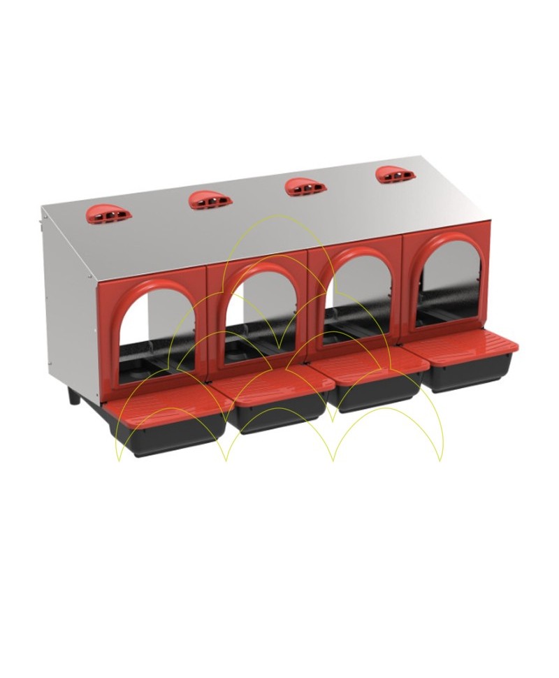 Ninho Galinhas com Bandeja em Plástico - Interior - 4 Divisórias - Galvanizado Ninho Galinhas com Bandeja em Plástico - Interior - 4 Divisórias - Galvanizado