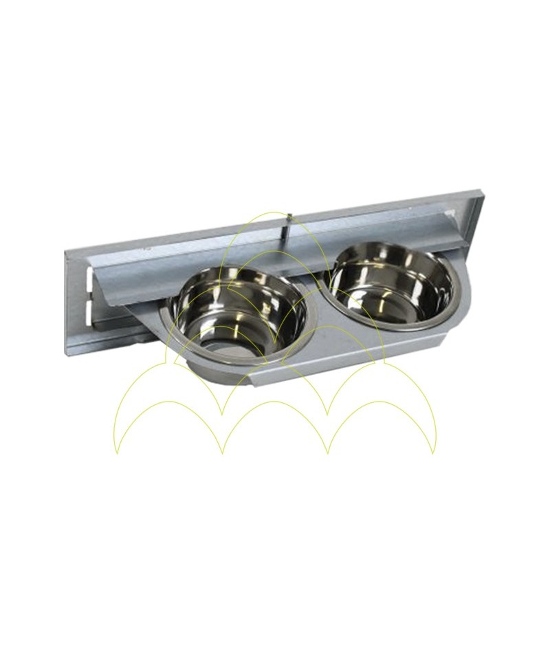Rotating Parrot Feeder - 2 bowls Ø13cm - Galvanised - Premium