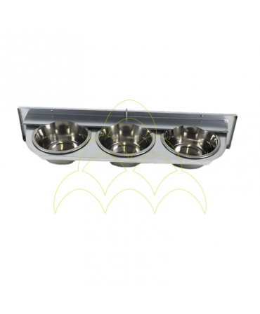 Comedouro Papagaios Rotativo - 3 Taças Ø11cm - Galvanizado - Premium