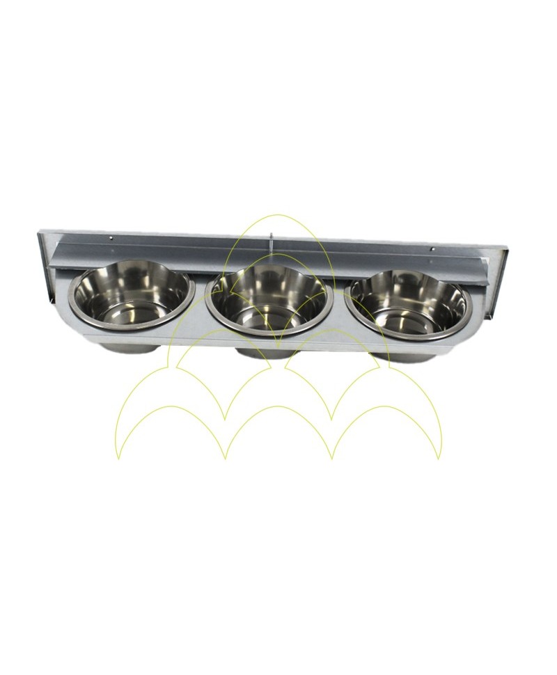 Rotating Parrot Feeder - 3 Bowls Ø11cm - Galvanised - Premium